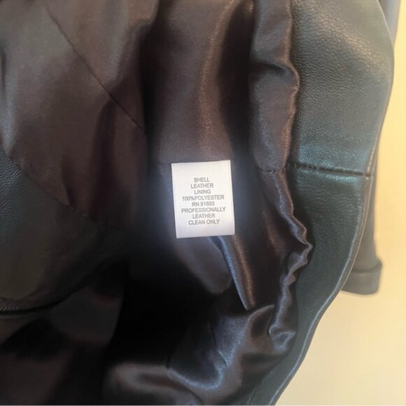 Denim & Company Black Leather Jacket Women's Size Medium Petite - Picture 4 of 5